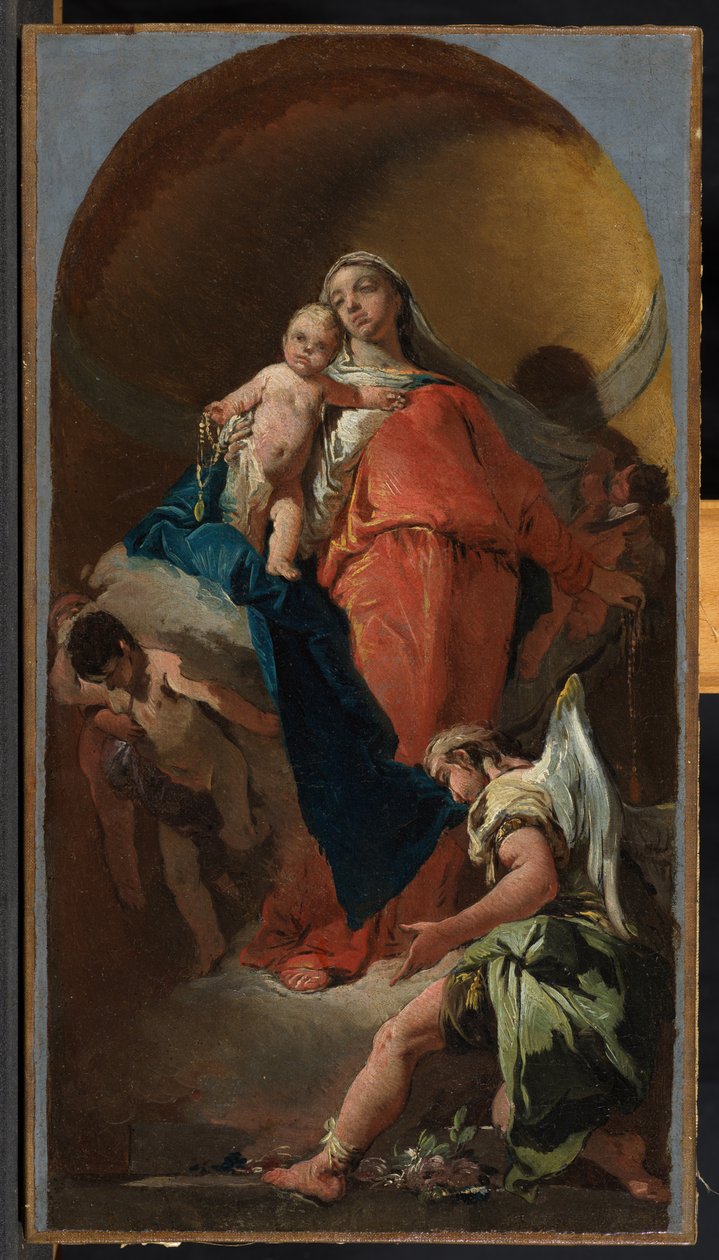 Szűz és gyermek egy angyallal, 1725-28 körül alkotó: Giovanni Battista Tiepolo