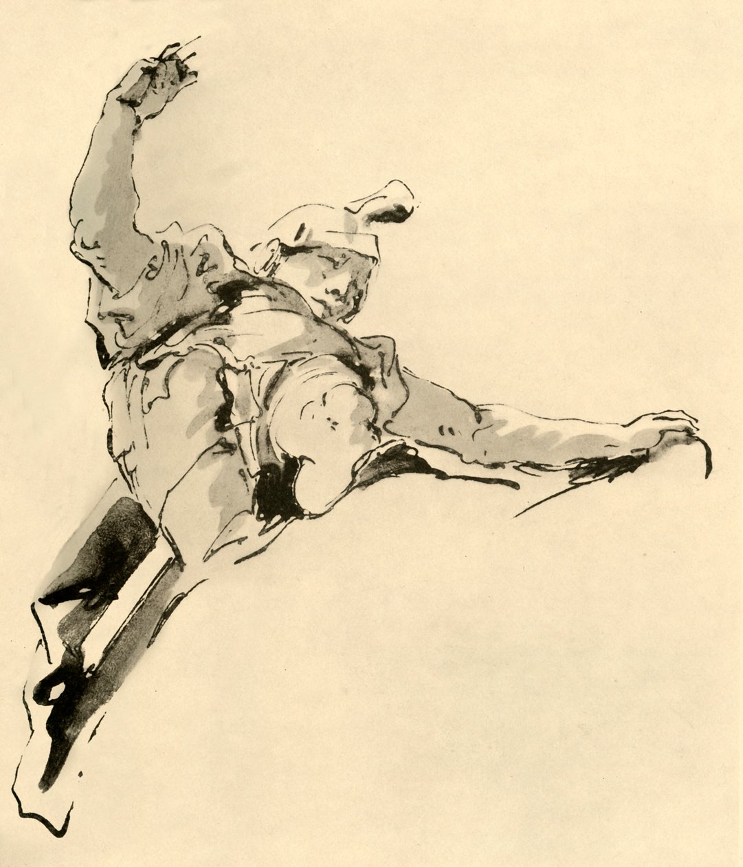 Felhőkön álló harcos, 18. század közepe, 1928 alkotó: Giovanni Battista Tiepolo