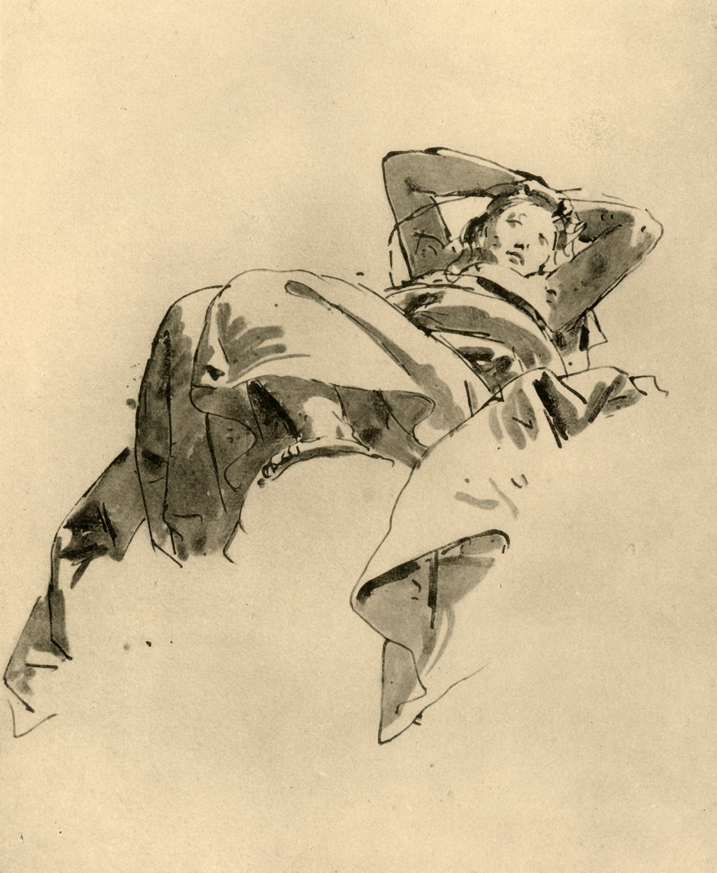 Nyugvó nő, 18. század közepe, 1928 alkotó: Giovanni Battista Tiepolo