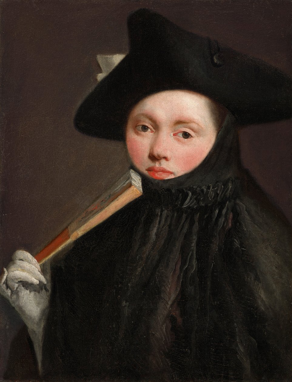 Háromszögletű kalapos fiatal hölgy alkotó: Giovanni Battista Tiepolo
