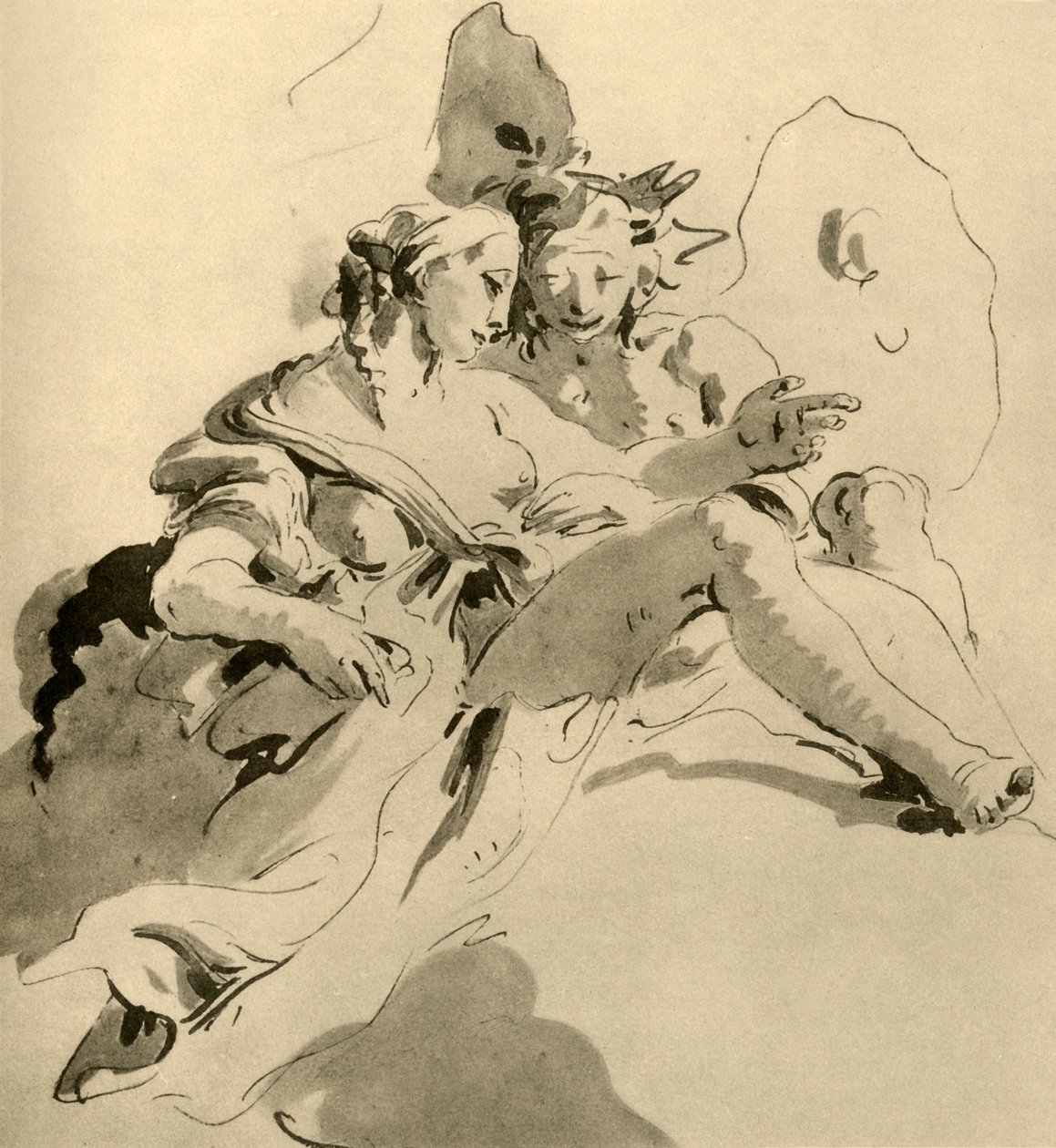 Zephyr and Flora, 18. század közepe, 1928 alkotó: Giovanni Battista Tiepolo