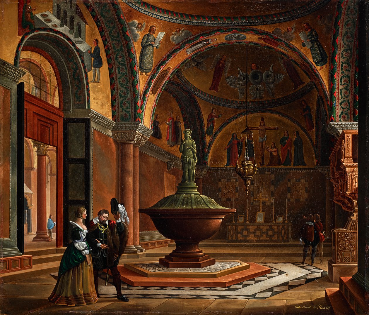 A velencei San Marco keresztelőkápolna belseje alkotó: Giovanni Battista de Pian