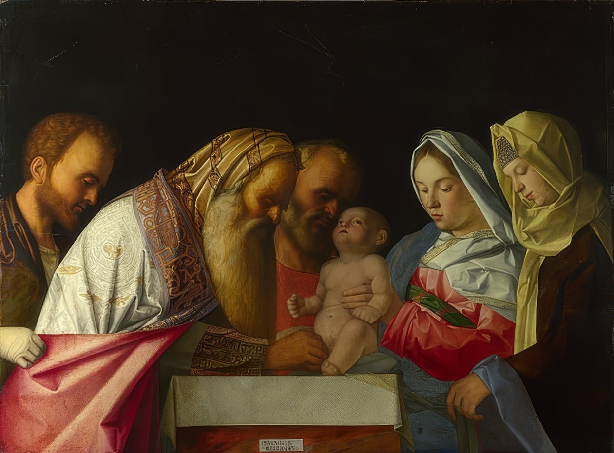 Jézus körülmetélése. 1500 körül alkotó: Giovanni Bellini