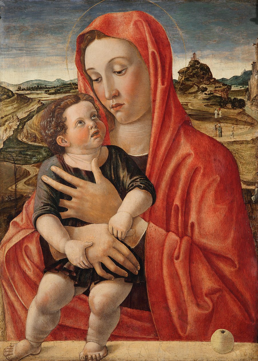 Német: Maria mit dem Kind, das auf einer Brüstung steht Madonna a gyermekkel alkotó: Giovanni Bellini
