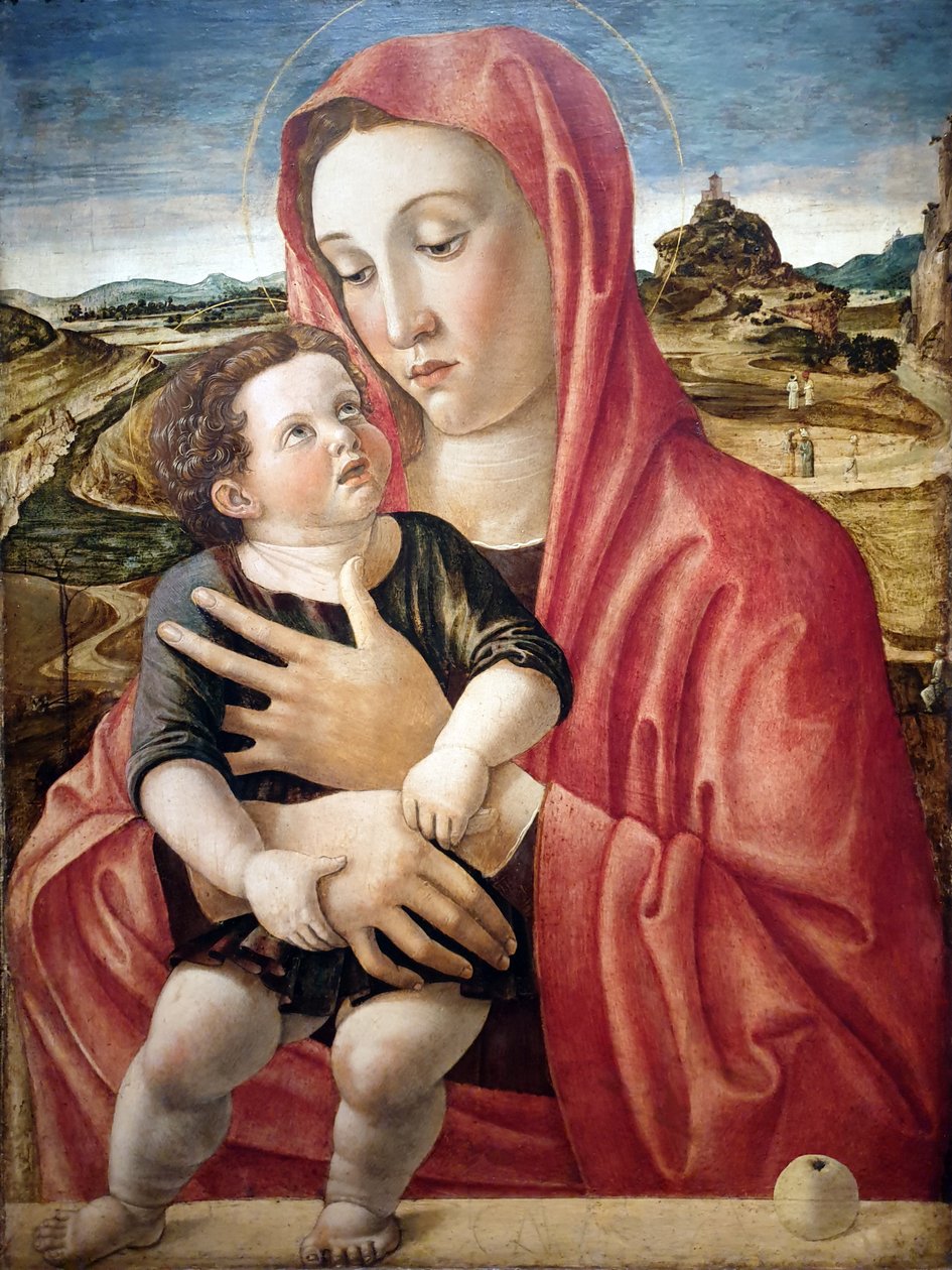 Német: Maria mit dem Kind, das auf einer Brüstung steht Madonna a gyermekkel alkotó: Giovanni Bellini