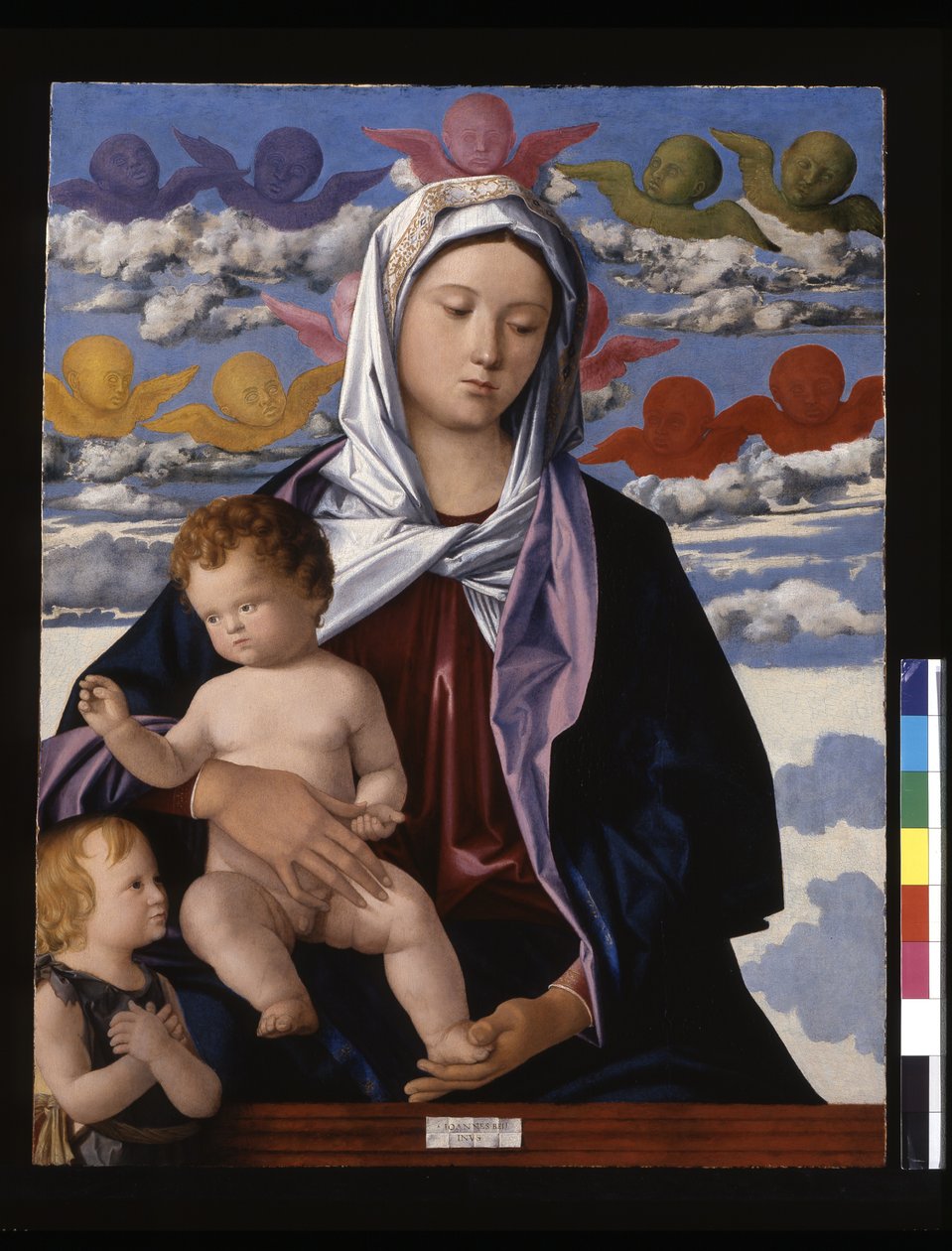 Madonna és a gyermek Keresztelő Szent Jánossal (tempera és olaj, fa) alkotó: Giovanni Bellini
