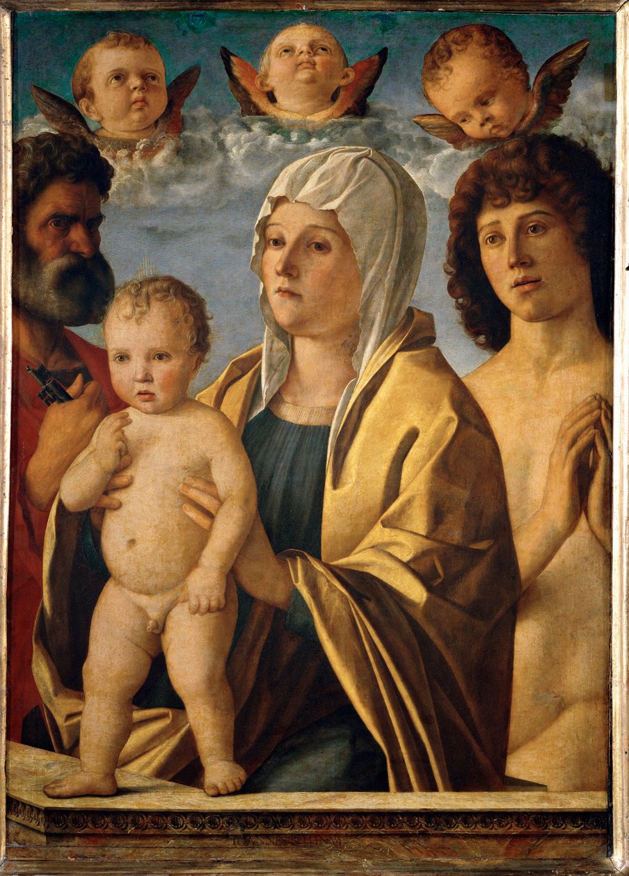 Madonna és gyermeke Szent Péter és Sebestyén között ... alkotó: Giovanni Bellini