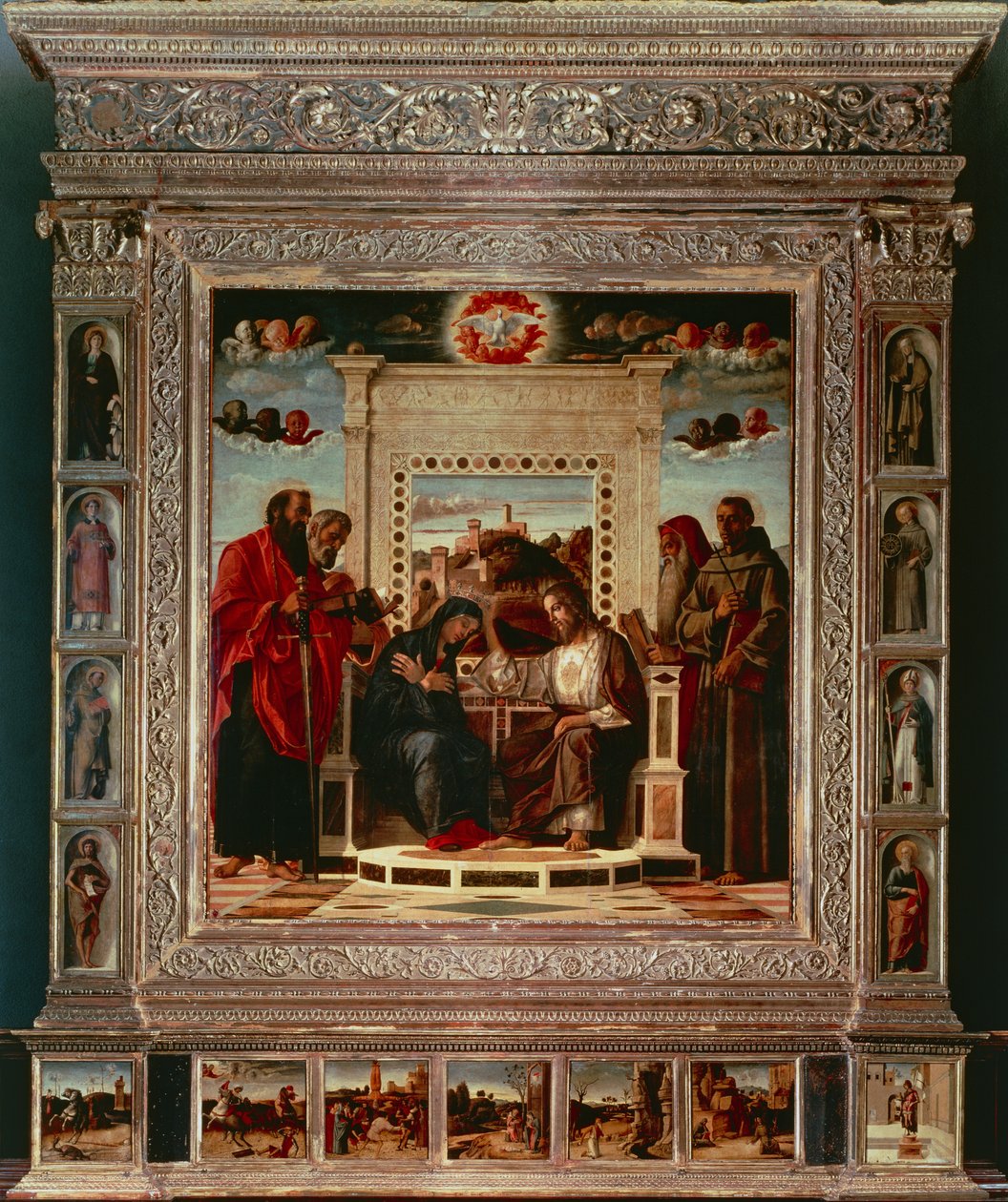 Pesaro oltárkép, Giovanni Bellini (1431-36 - 1516), olaj, vászon, 262x240 cm, részlet, kb 1475 alkotó: Giovanni Bellini