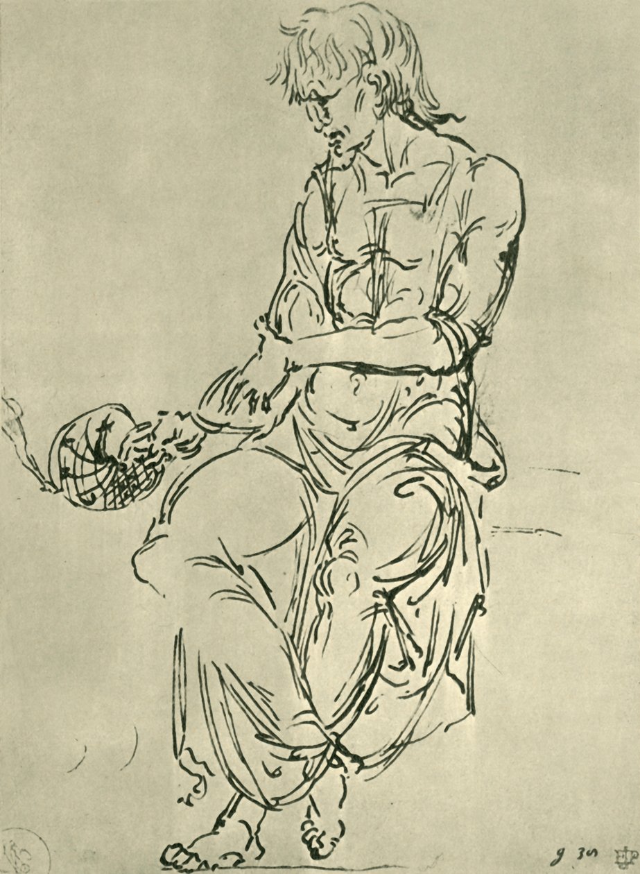 Ülő ember csillagászati műszerrel, 15. század vége, 1943. alkotó: Giovanni Bellini
