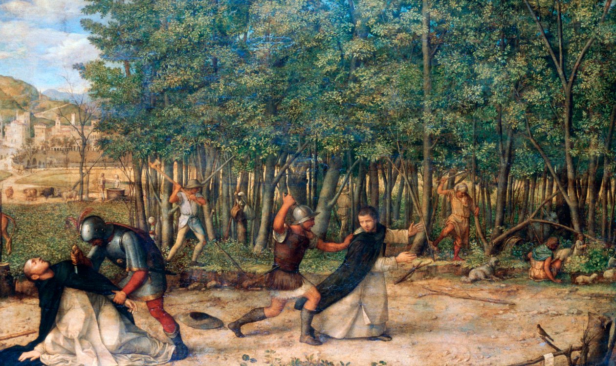 Szent Péter vértanú meggyilkolása, 1507 alkotó: Giovanni Bellini