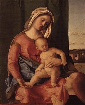A Madonna és a gyermek donorral alkotó: Giovanni Bellini