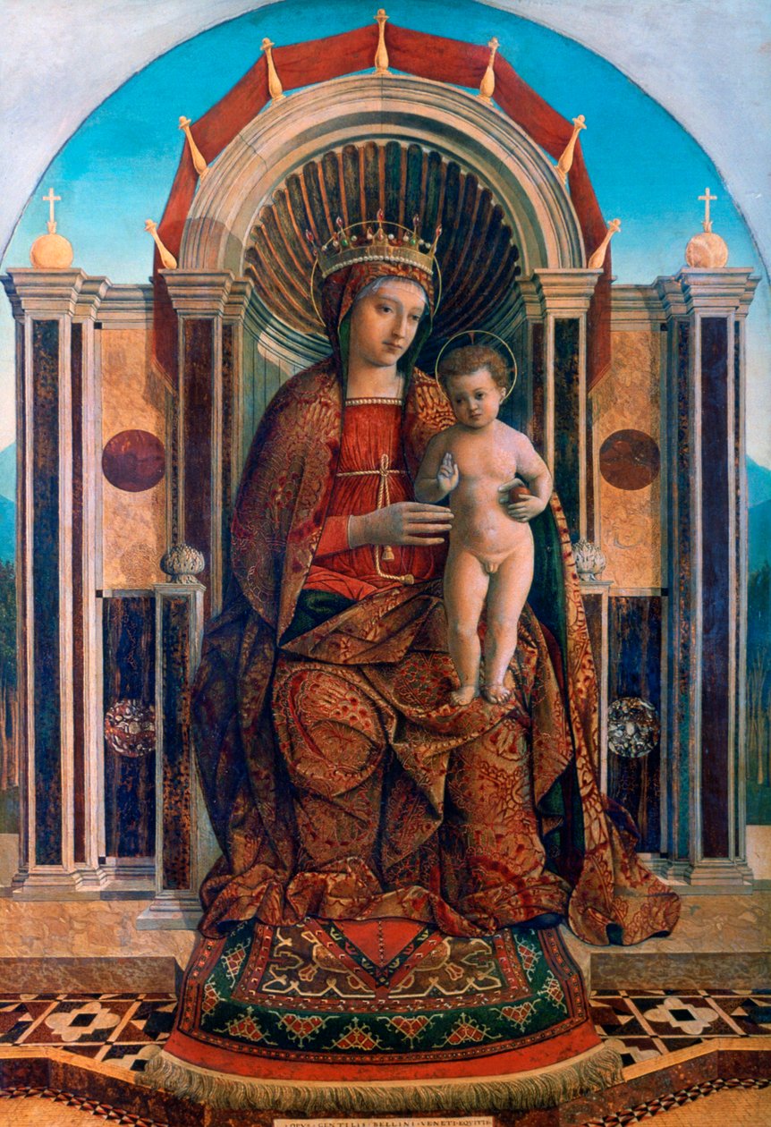A szűz és a trónon lévő gyermek, 1475-1485 alkotó: Giovanni Bellini