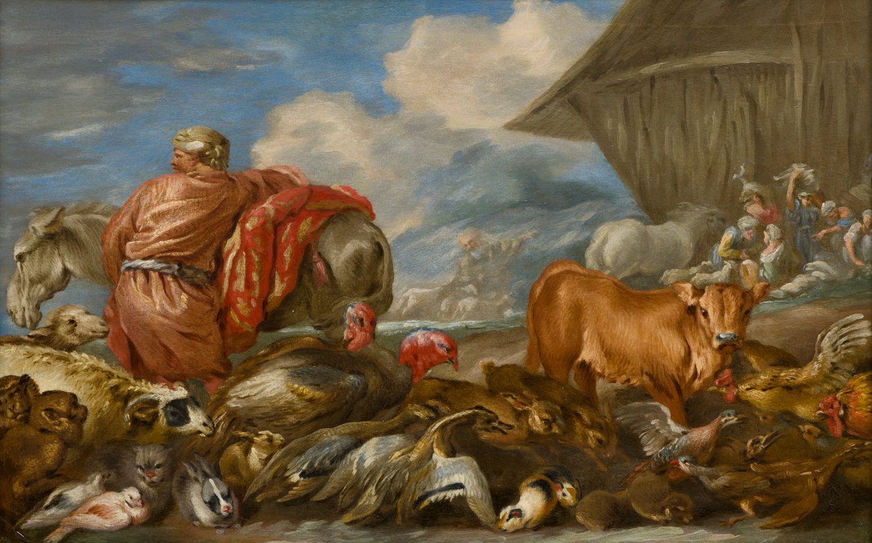 Az állatok belépnek Noé bárkájába, 1639-64 körül (olaj, tábla) alkotó: Giovanni Benedetto Castiglione