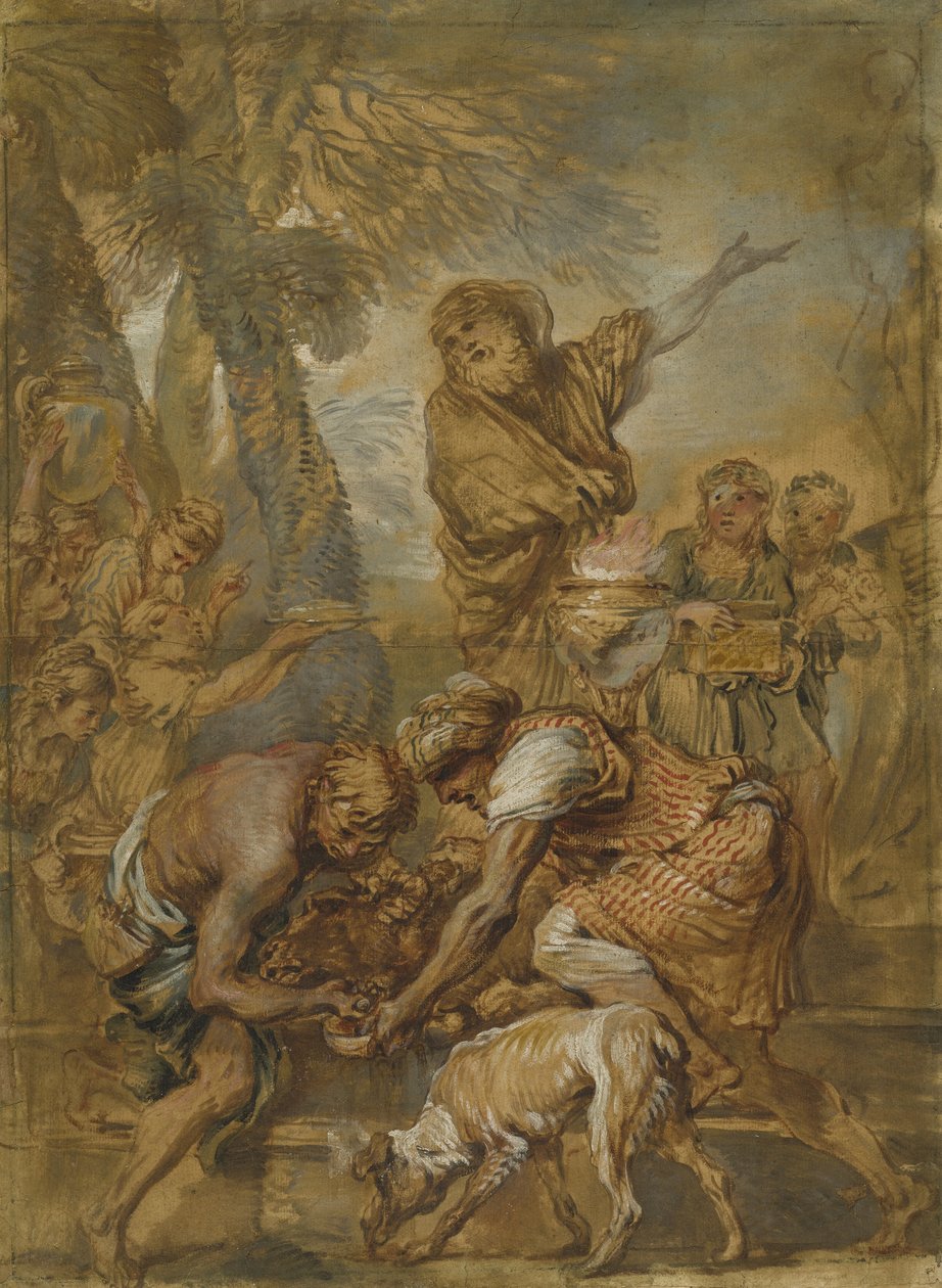 Pogány áldozat, 1645-50 körül alkotó: Giovanni Benedetto Castiglione