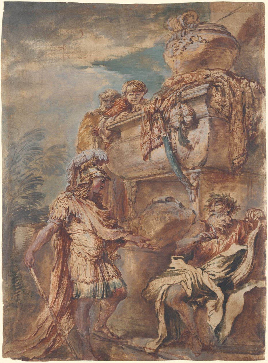 Sándor Cyrus sírjánál alkotó: Giovanni Benedetto Castiglione