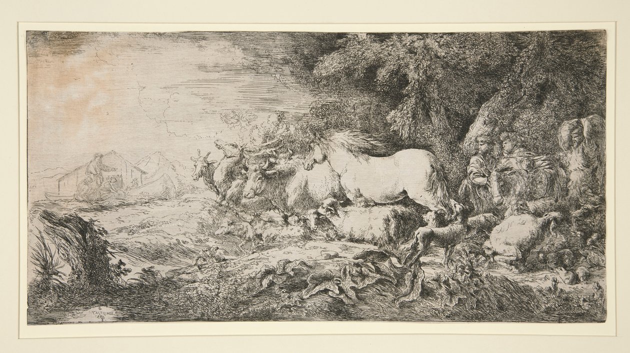 Noé belépő állatok alkotó: Giovanni Benedetto Castiglione