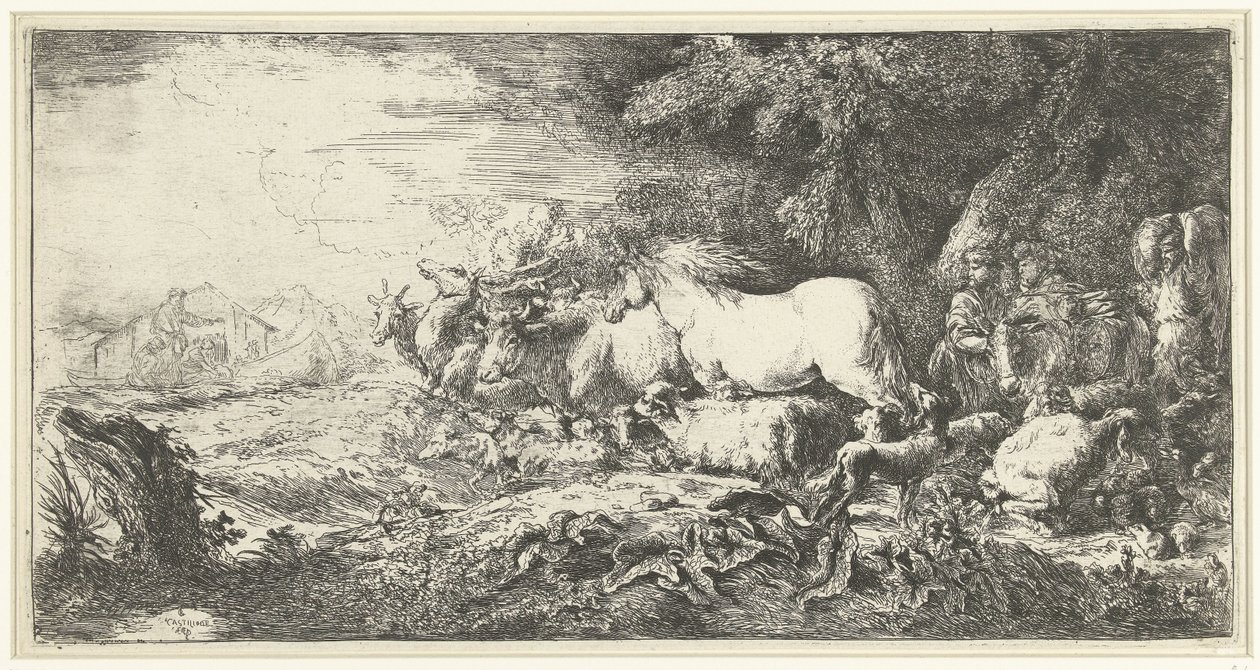 Noé bárkája alkotó: Giovanni Benedetto Castiglione