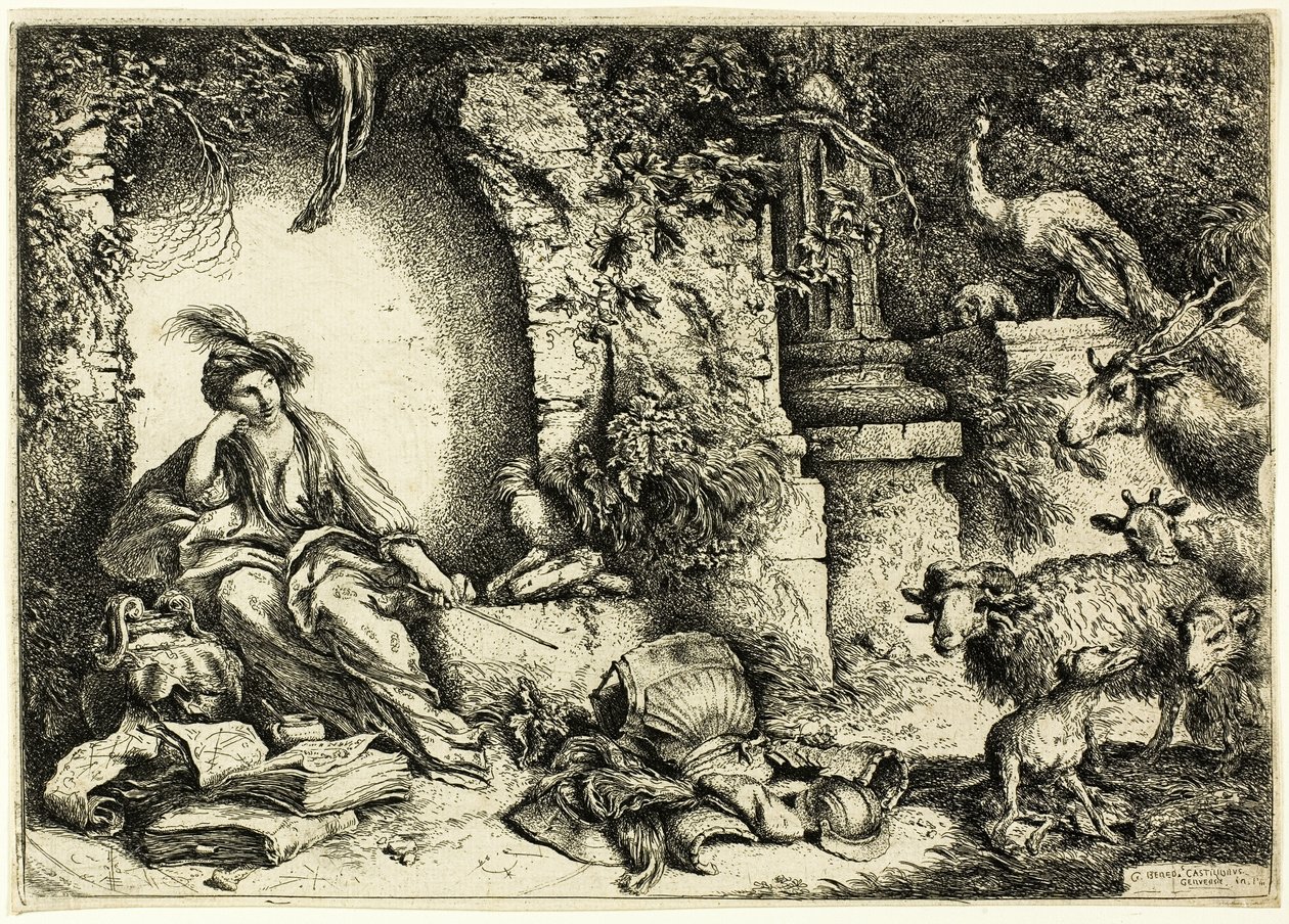 Circe és Odüsszeusz állatokká változtatott társai alkotó: Giovanni Benedetto Castiglione