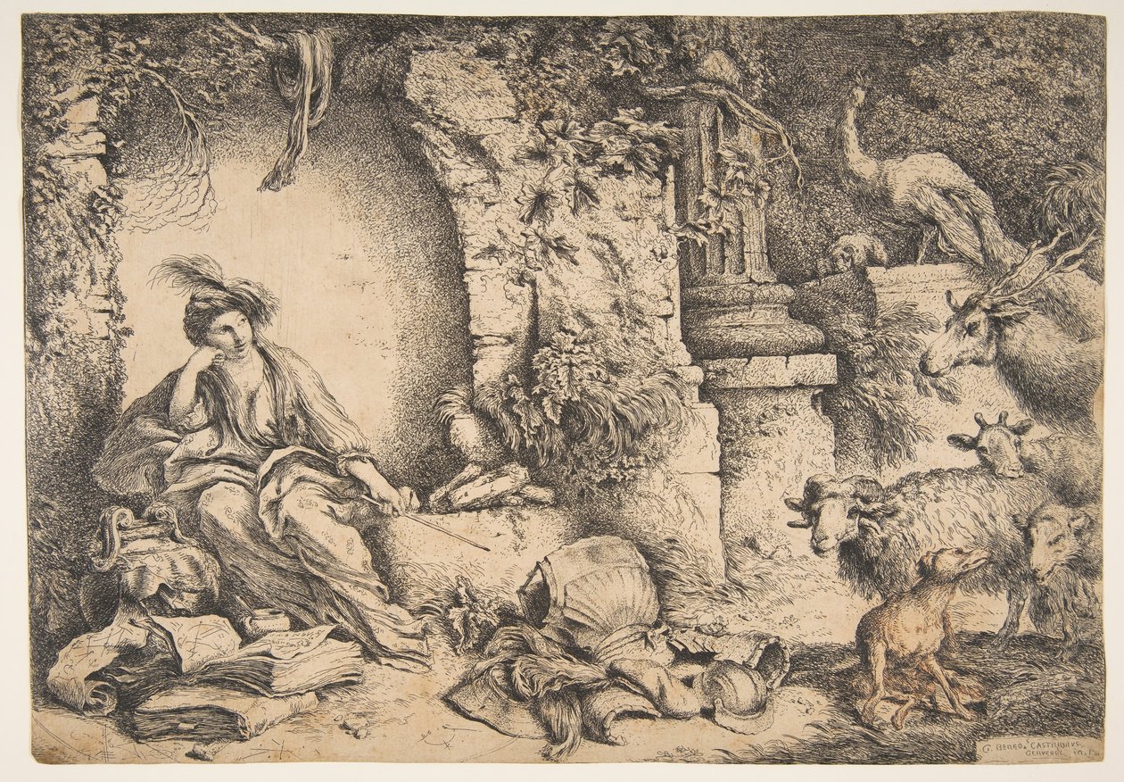 Circe Ulysses társaival állatokká változott, 1650-51. alkotó: Giovanni Benedetto Castiglione