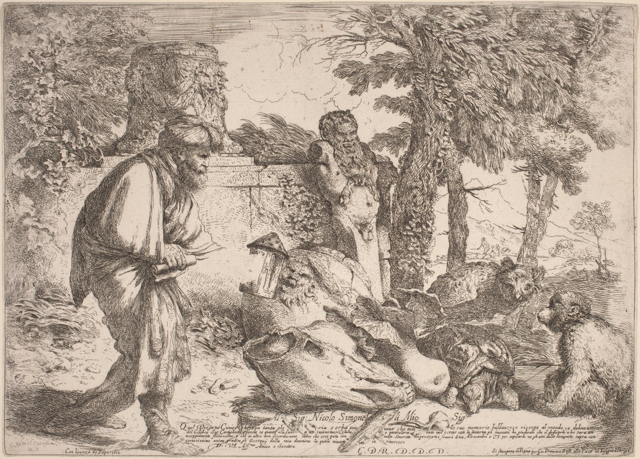 Diogenész becsületes embert keres alkotó: Giovanni Benedetto Castiglione