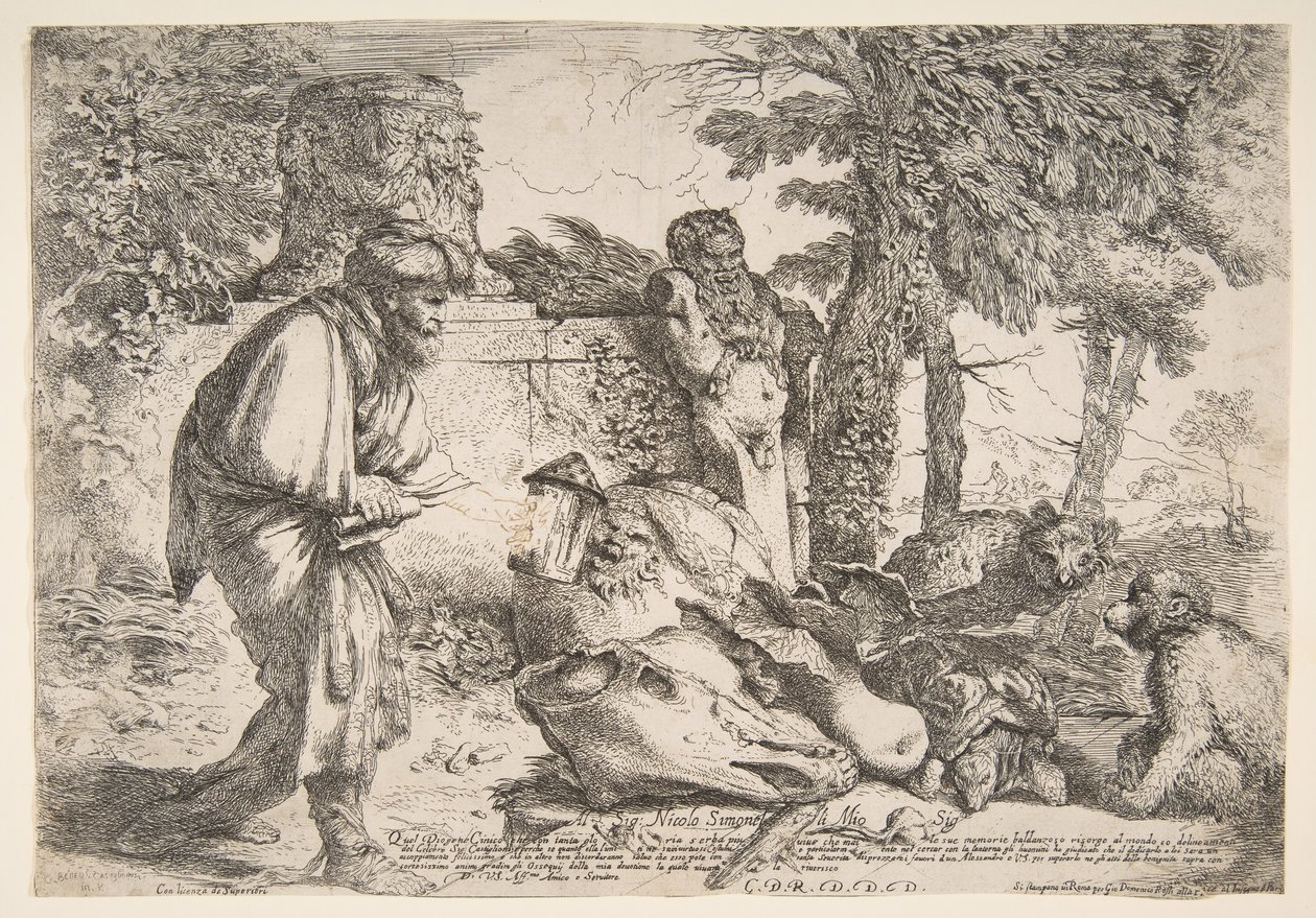 Diogenes becsületes embert keres, kb. 1645-47. alkotó: Giovanni Benedetto Castiglione