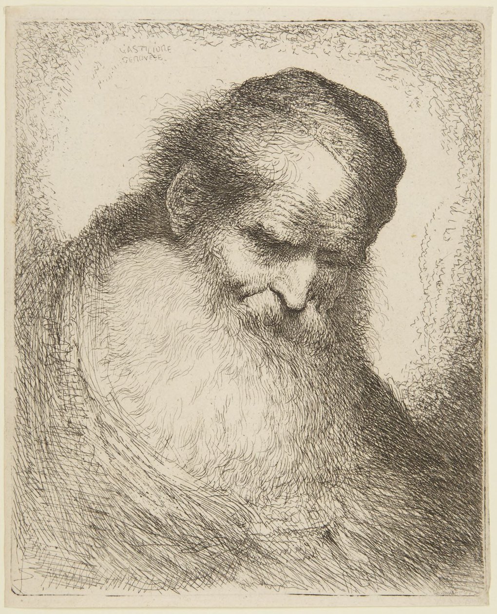 Egy szakállas öregember feje alkotó: Giovanni Benedetto Castiglione