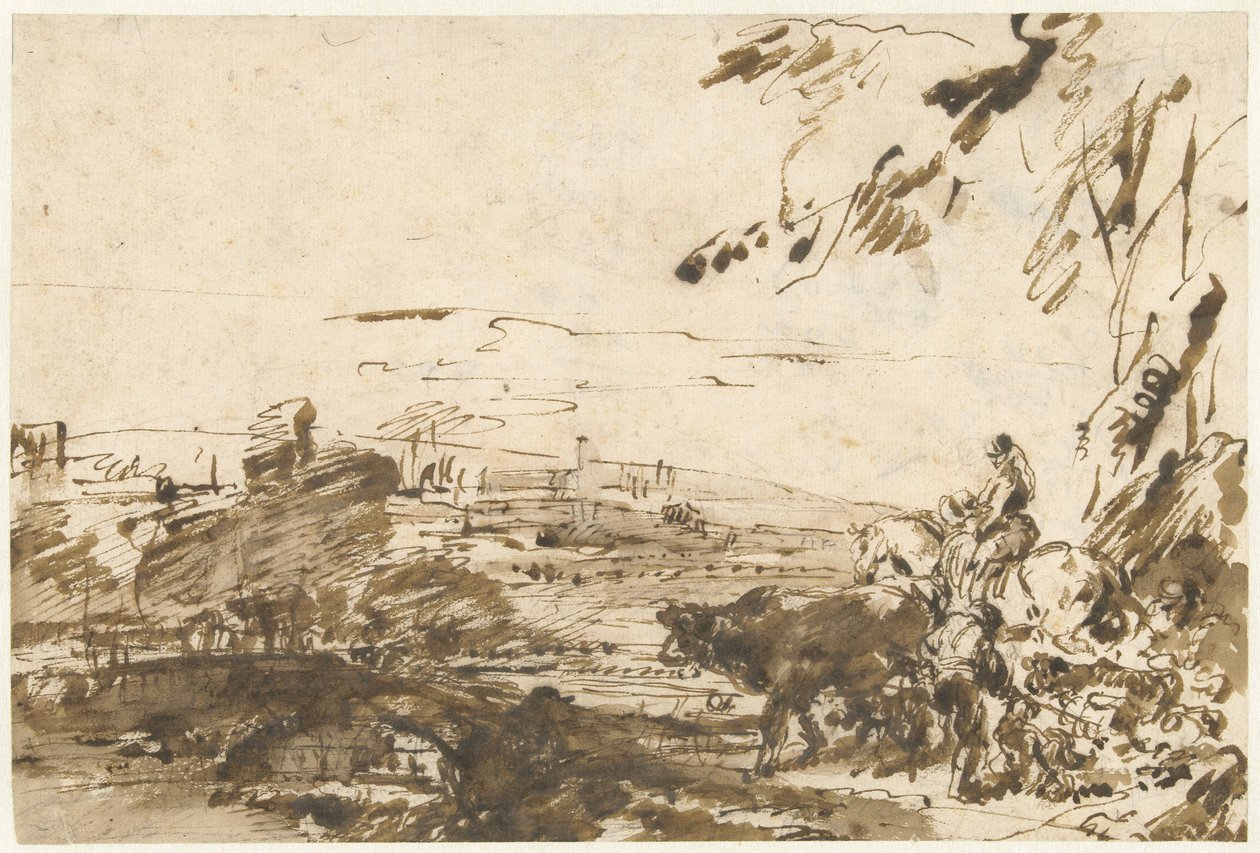 Pásztorok csordával alkotó: Giovanni Benedetto Castiglione