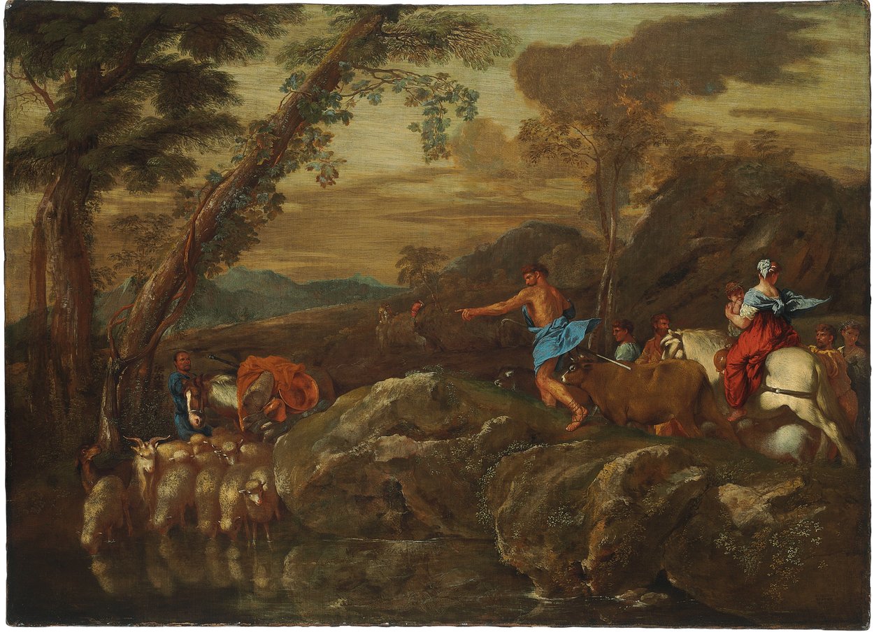 Jákob utazása, 1633 alkotó: Giovanni Benedetto Castiglione