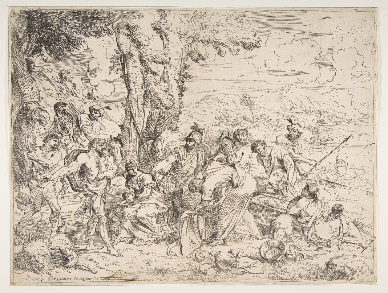 Lábán bálványokat keres Jakab birtokai között, kb. 1635-40. alkotó: Giovanni Benedetto Castiglione