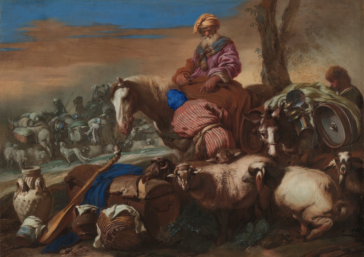 Ábrahám szolgájának esküje alkotó: Giovanni Benedetto Castiglione