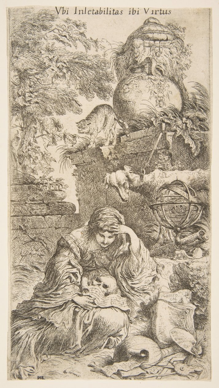 Melencholia, kb. 1645-1646. alkotó: Giovanni Benedetto Castiglione
