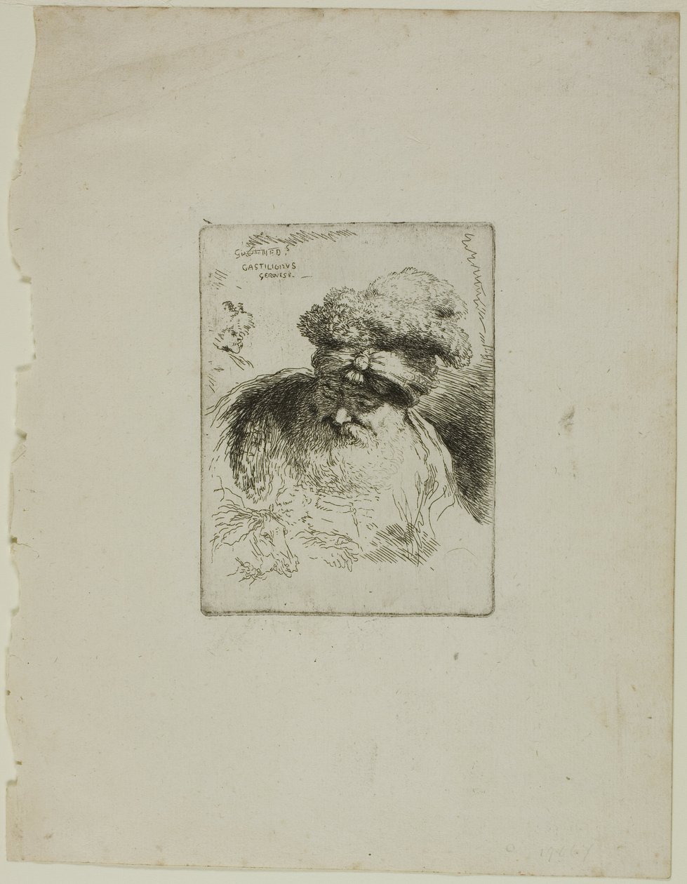 Öregember turbánnal alkotó: Giovanni Benedetto Castiglione