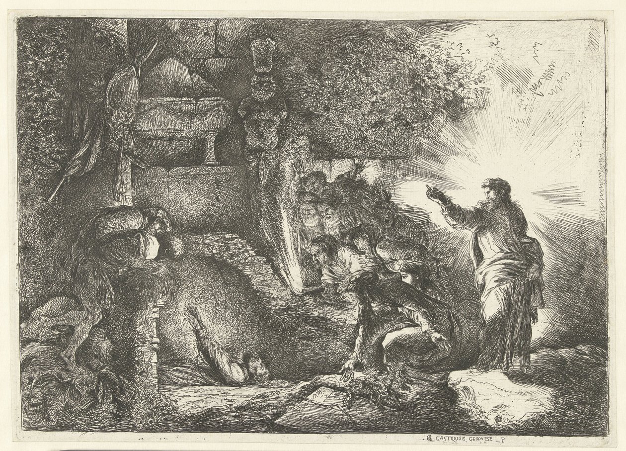 Lázár feltámasztása alkotó: Giovanni Benedetto Castiglione