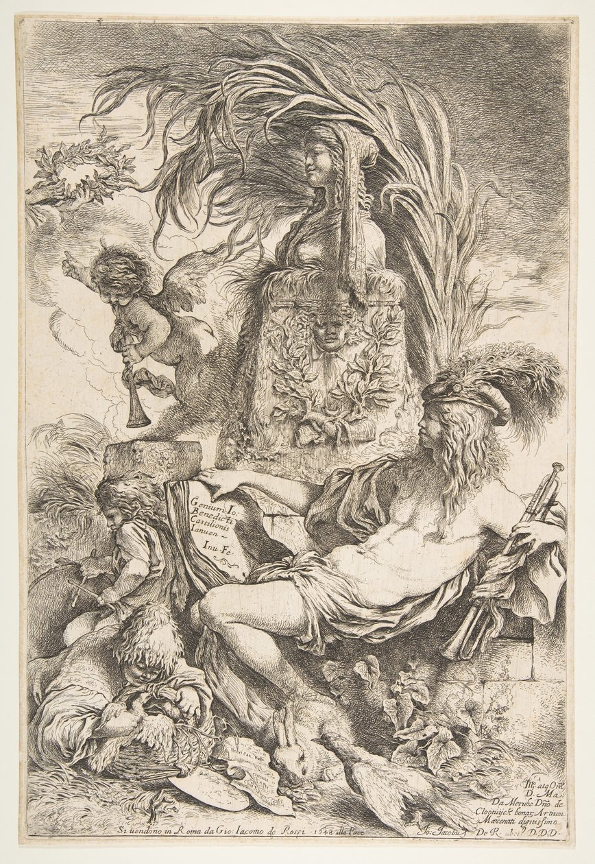 Castiglione géniusza, kb. 1645-47 1648-ban megjelent. alkotó: Giovanni Benedetto Castiglione