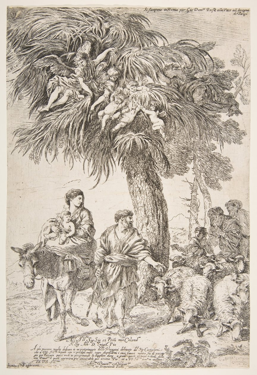 A Szent Család Egyiptomba menekülve, kb. 1647. alkotó: Giovanni Benedetto Castiglione