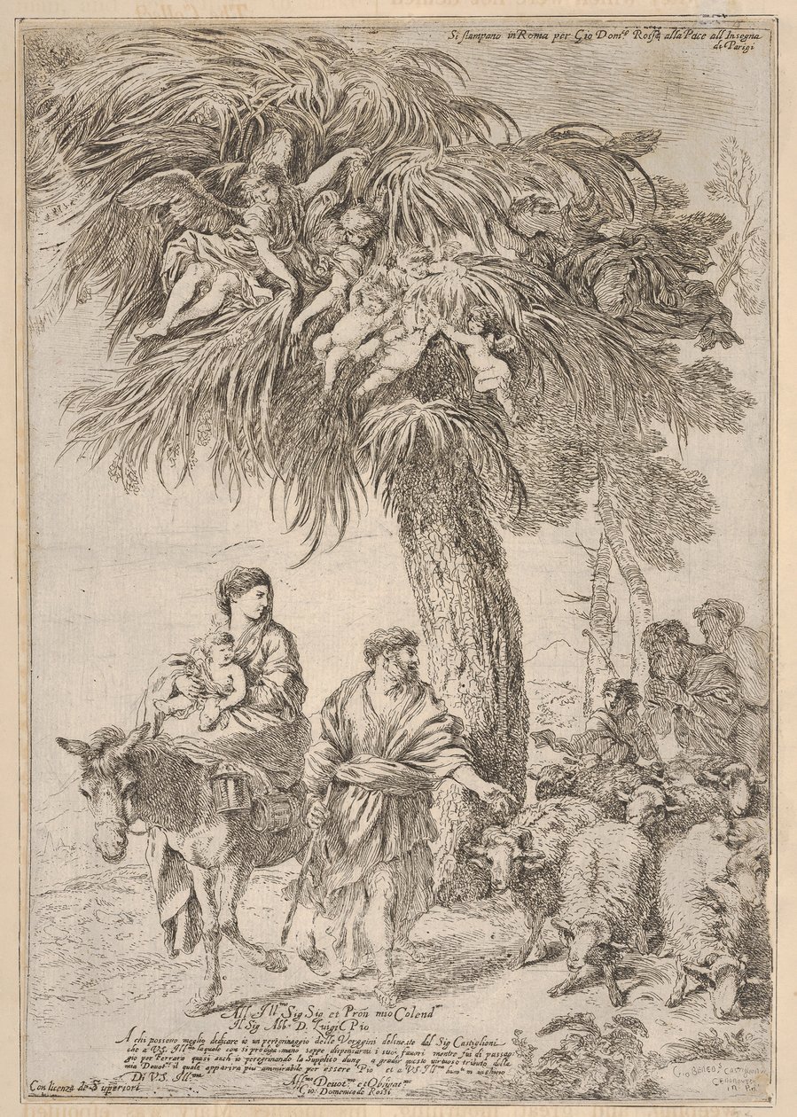A Szent Család Egyiptomba menekülve, kb. 1647. alkotó: Giovanni Benedetto Castiglione