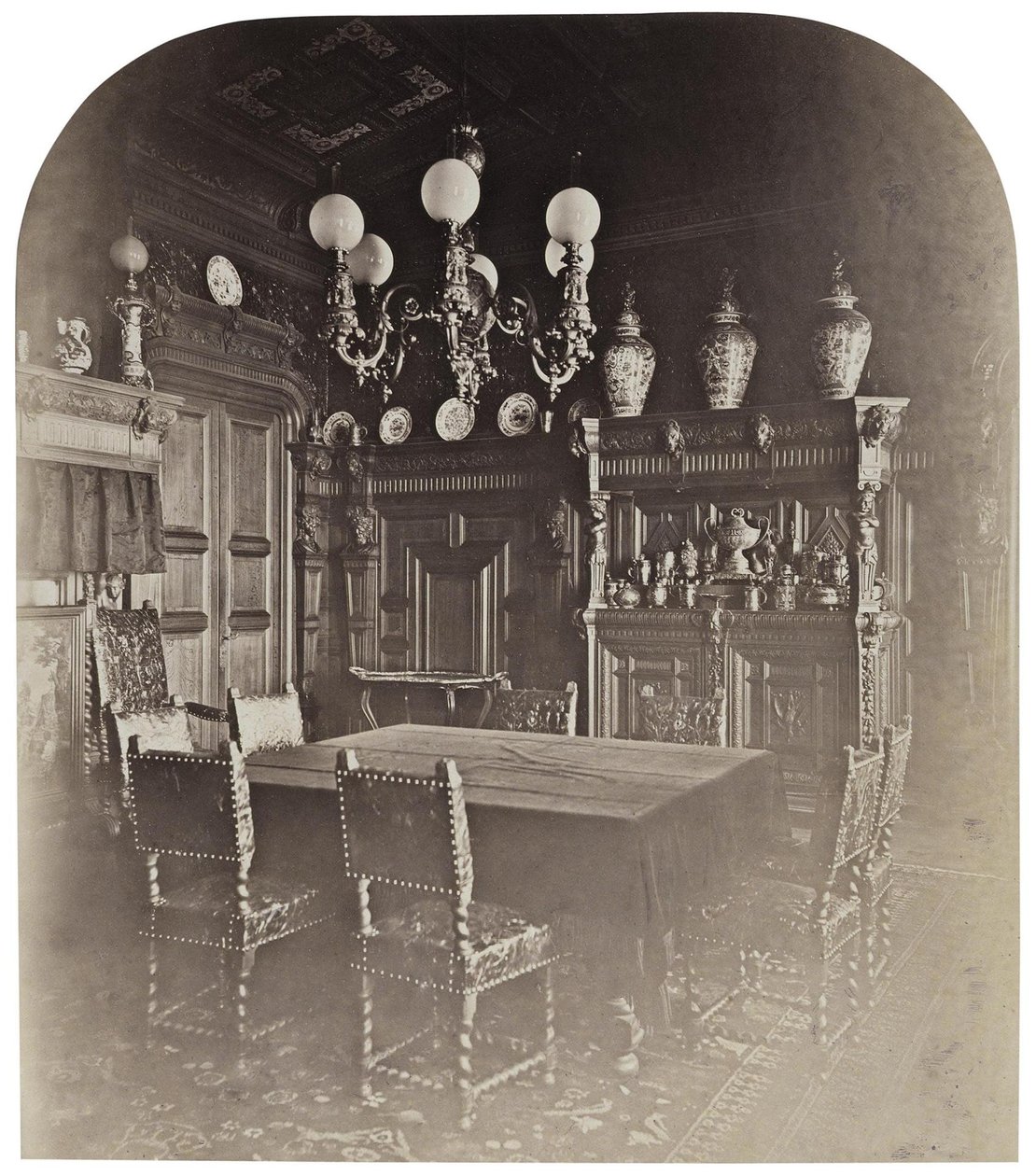 Iván Paskevics háza a pétervári angol rakparton. Az ebédlő, 1860-as évek alkotó: Giovanni Bianchi