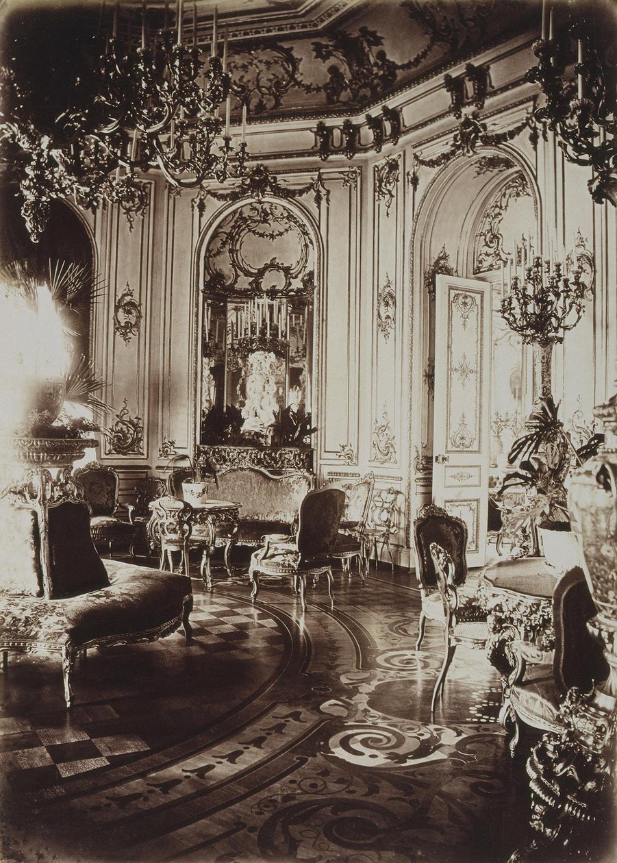 A Sztroganov-palota Szentpéterváron. Ovális nappali, 1860-as évek alkotó: Giovanni Bianchi