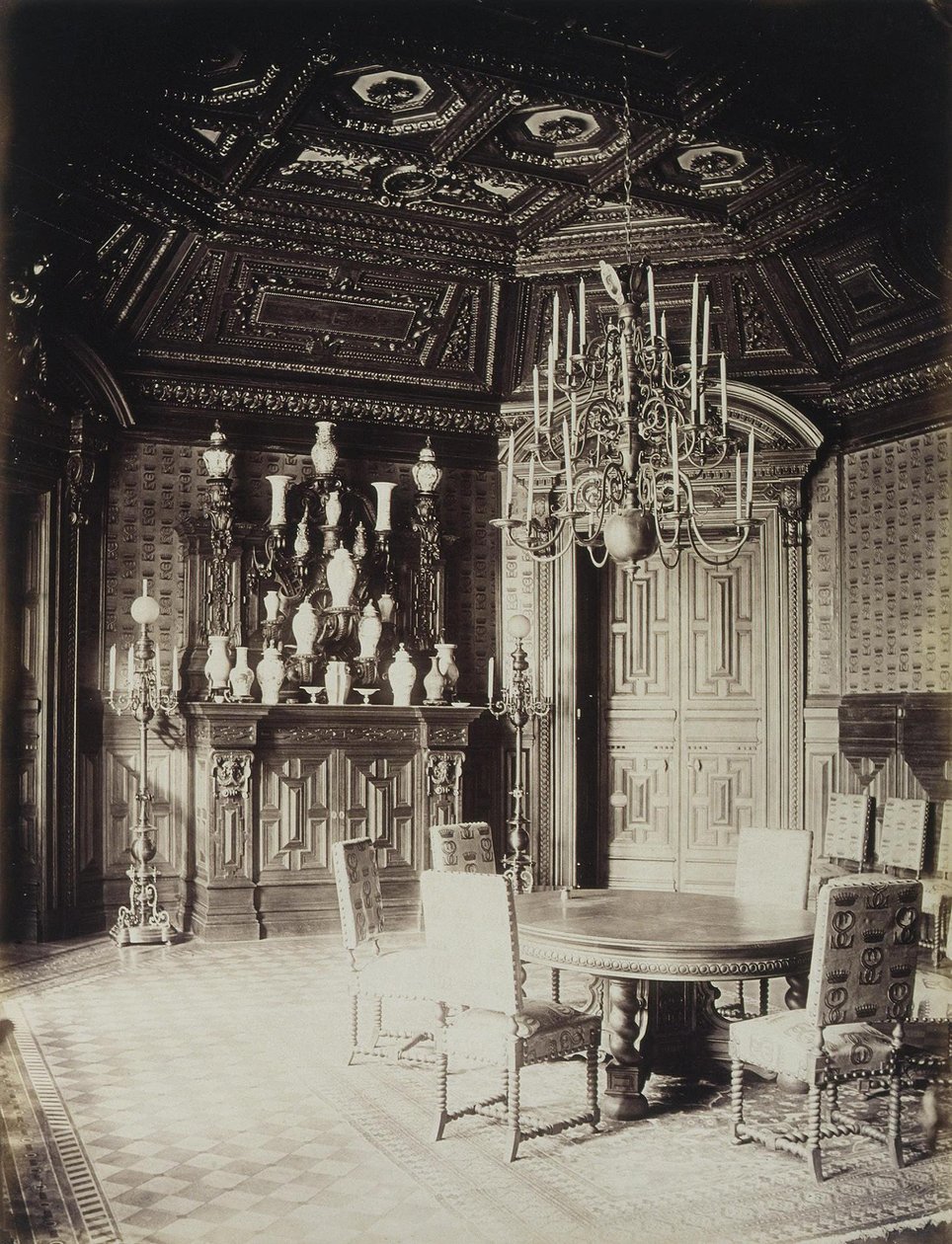 A Sztroganov-palota Szentpéterváron. Az ebédlő, 1860-as évek alkotó: Giovanni Bianchi