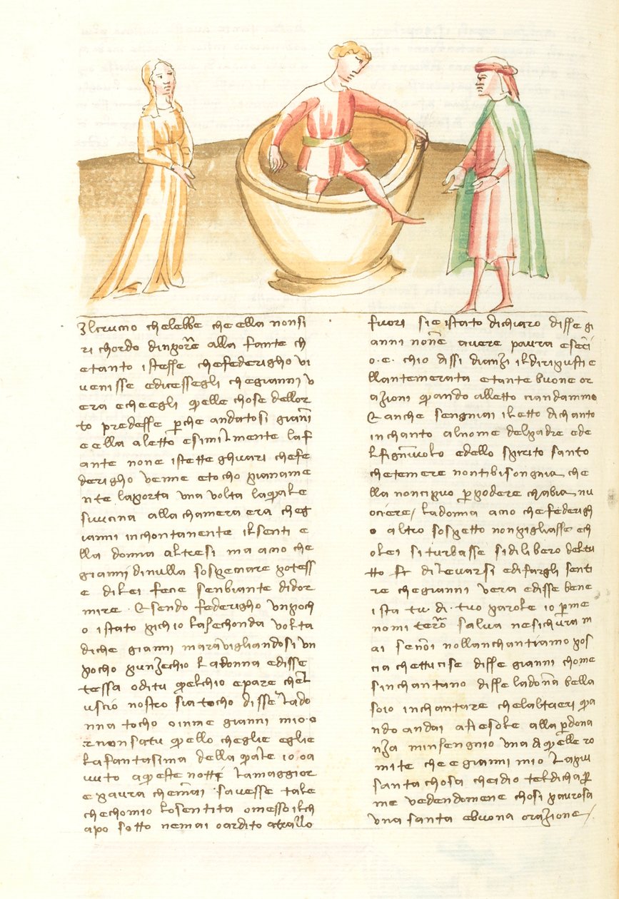 Dekameron, A la fortune du pot ; Mari de Peronella sortant de la jarre , Septième journée, nouvelle 2. alkotó: Giovanni Boccaccio