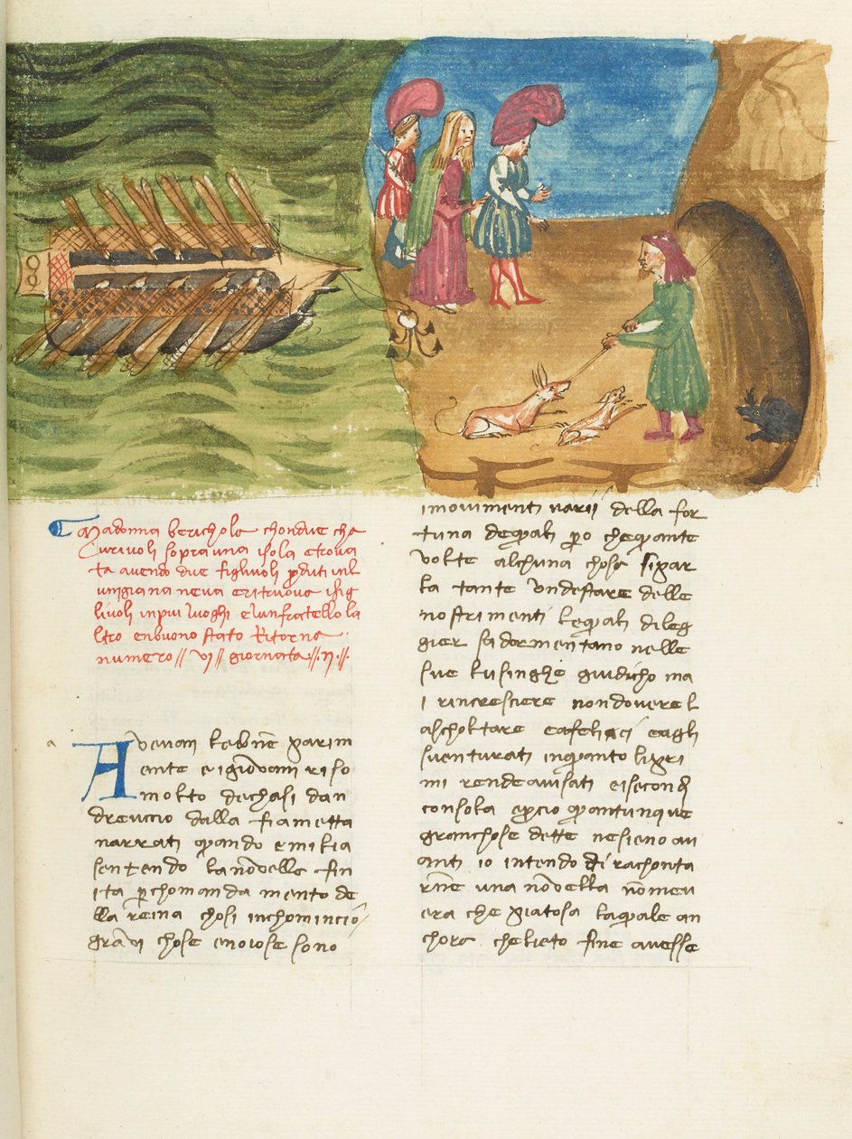Dekameron, Beritola - Corrado II di Villafranca felfedezése Beritola , Második nap, novella 6. alkotó: Giovanni Boccaccio