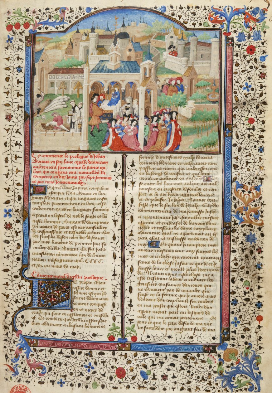 Dekameron, A Dekameron elbeszélőinek távozása Firenzéből alkotó: Giovanni Boccaccio