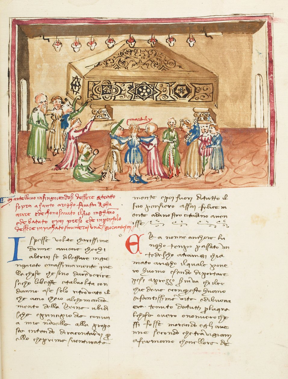 Dekameron, La hart au col ; Martellino au tombeau de saint Henri de Trévise, Deuxième journée, nouvelle 1. alkotó: Giovanni Boccaccio