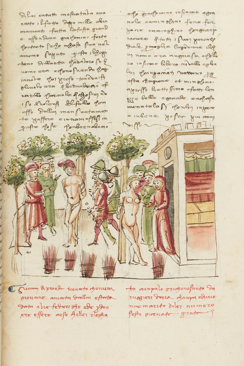 Dekameron, Az ifjú fogoly - Restituta Bolgaro és Giari di Procida a pellengéren , Ötödik nap, novella 6. alkotó: Giovanni Boccaccio