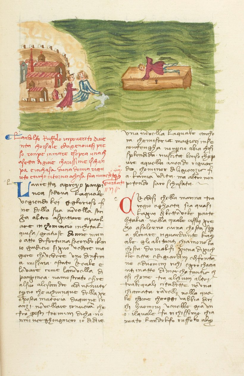 Dekameron, A vihar - Landolfo Rufolo megmenekül a hajótörés elől , Második nap, novella 4. alkotó: Giovanni Boccaccio