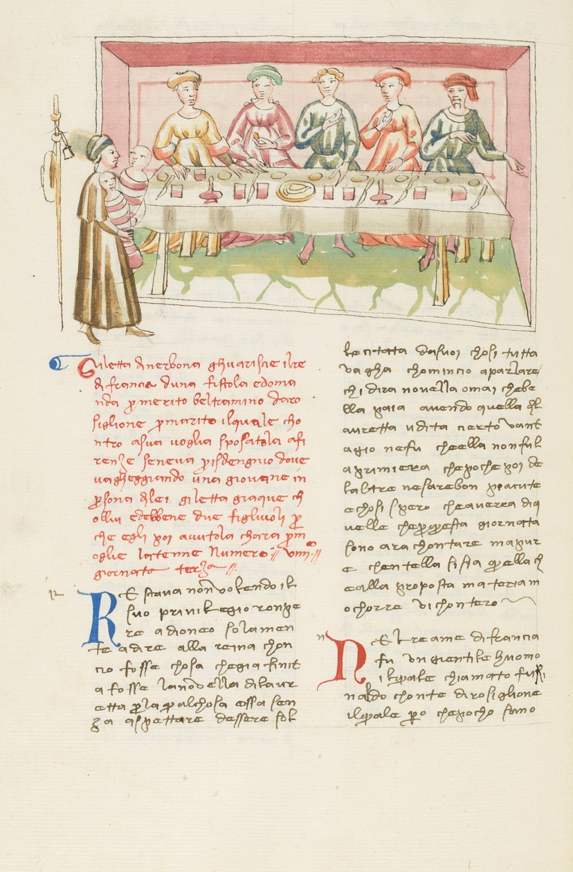Dekameron, A férj talált - Gilette de Narbonne a férje előtt , Harmadik nap, novella 9. alkotó: Giovanni Boccaccio