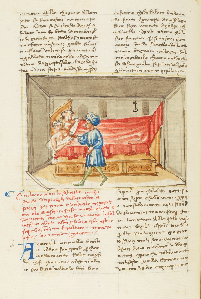 Dekameron, A múlt; Girolamo Sighieri Salvestra hálószobájában, Negyedik nap, novella 8. alkotó: Giovanni Boccaccio