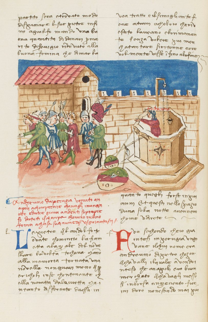 Dekameron, Nápoly illatai - Andreuccio di Pietro kijön a kútból, Második nap, novella 5. alkotó: Giovanni Boccaccio