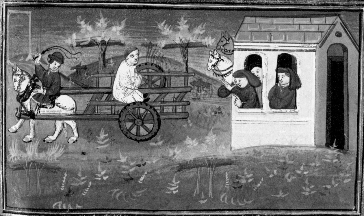 Dekameron, Theodore-t a kivégzés helyére vezetik. Ötödik nap, 7. hír alkotó: Giovanni Boccaccio