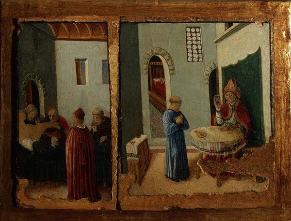 Két jelenet Szent Savino életéből (panel) alkotó: Giovanni Boccati or Boccatto